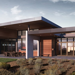 Modern Architecture Bend Oregon Tetherow Golf Rendering