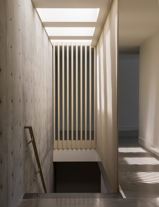 concrete skylight staircase guardrail