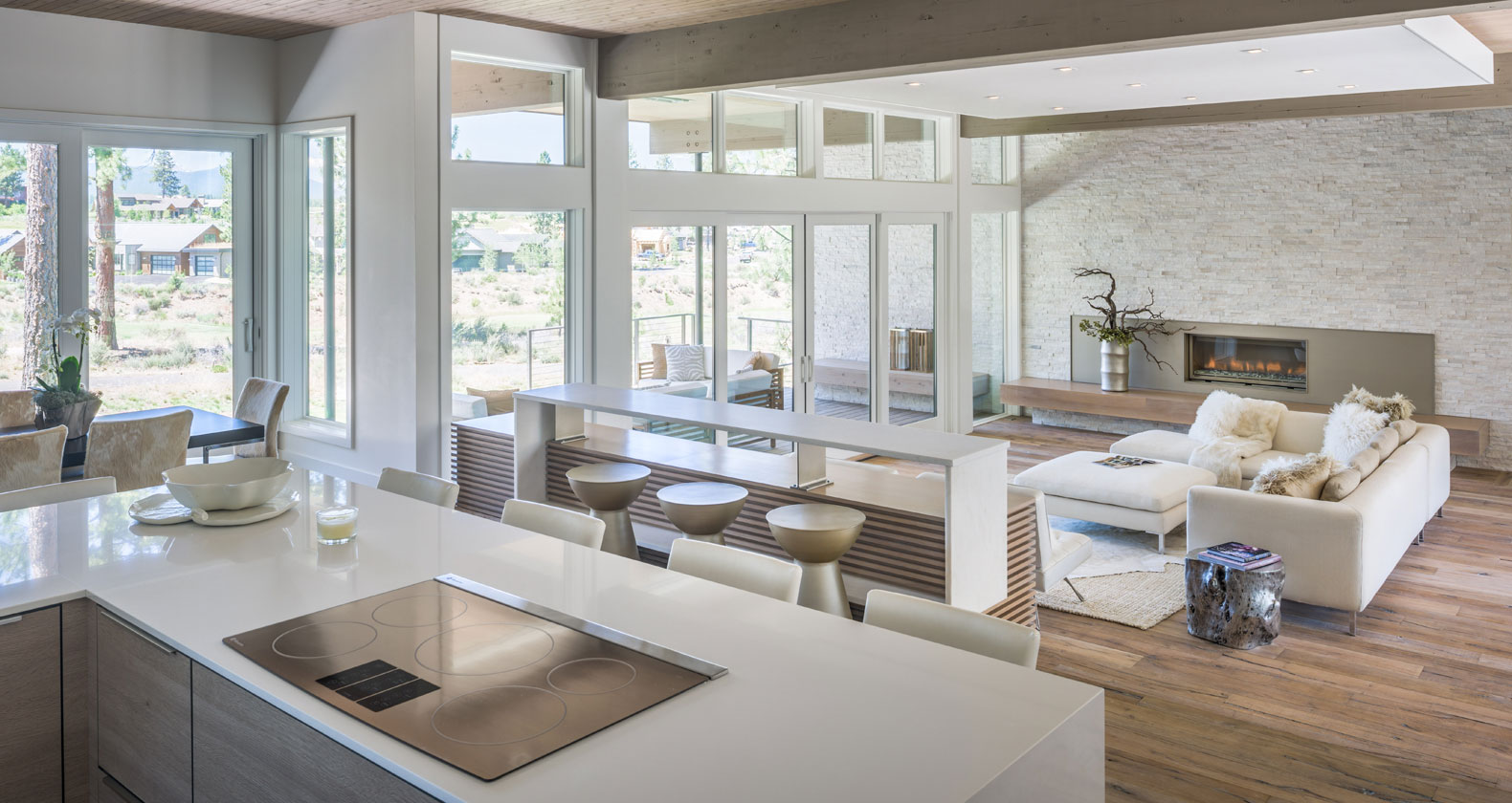 modern kitchen quartz modern architecture bend oregon tetherow golf dream home steel bridge outdoor living