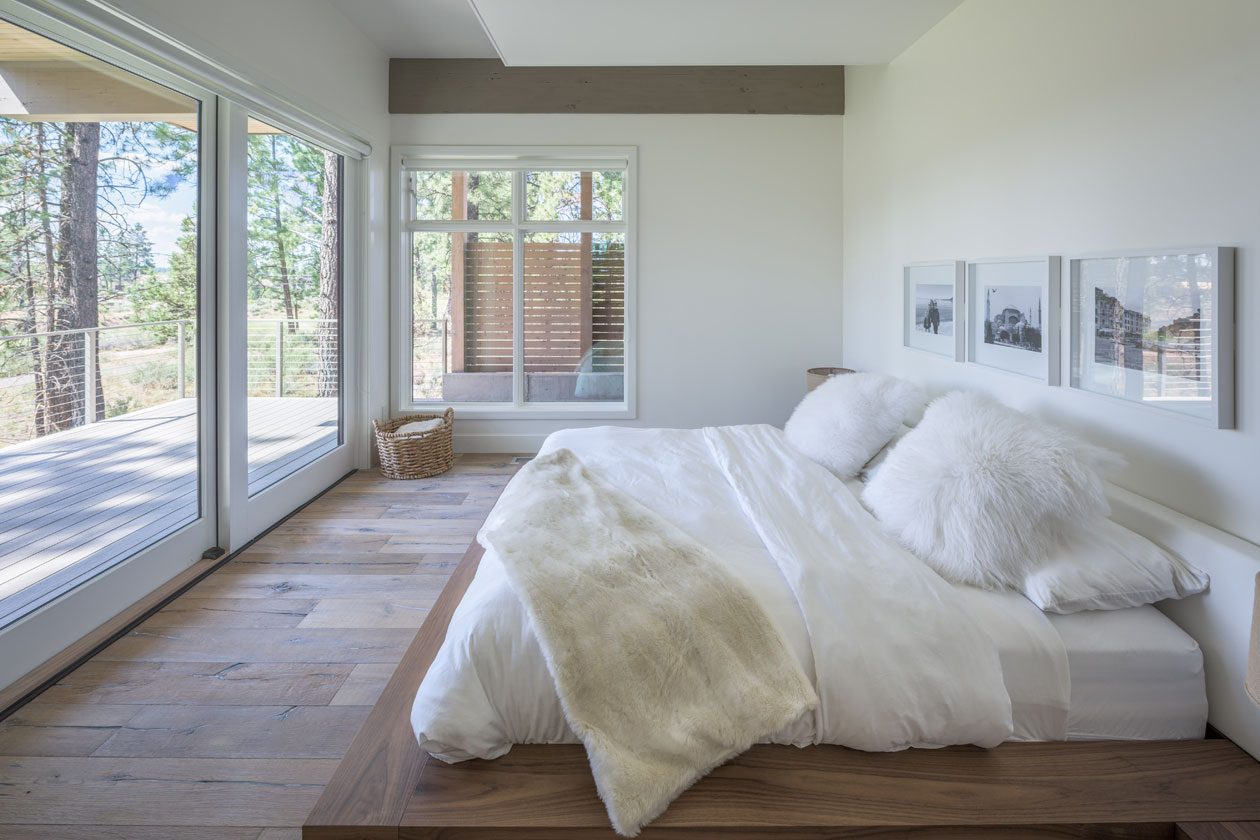 modern bedroom warm modern architecture bend oregon tetherow golf dream home outdoor living